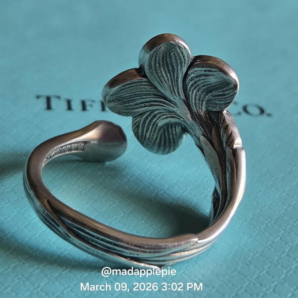 1885 Tiffany & Co. Gentian Spoon Ring Sterling Silver Designer Luxury  #59 - Picture 4 of 15